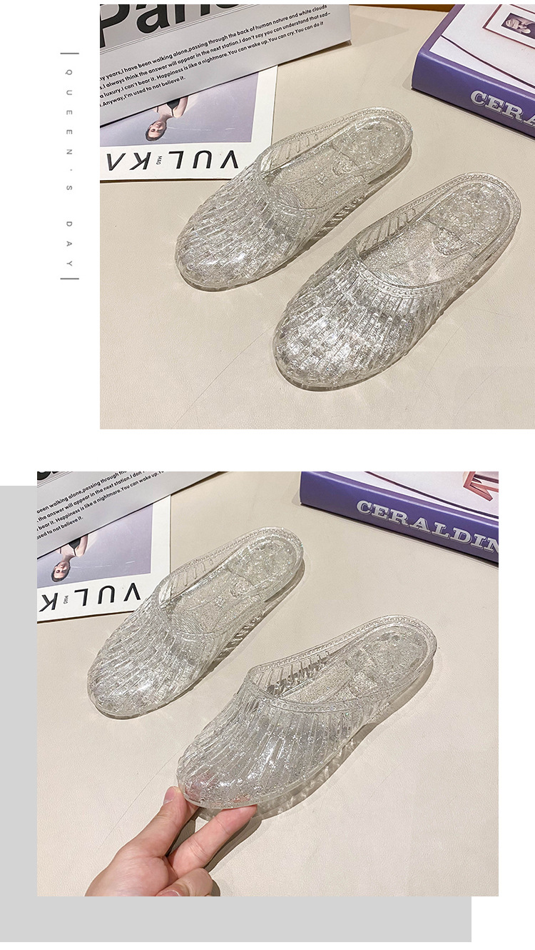 水晶拖鞋女透明洗澡防滑居家中老年妈妈凉拖鞋夏季外穿包头半拖鞋详情21