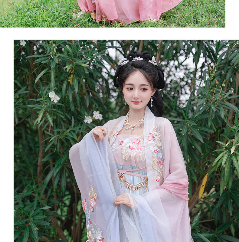 国潮醉梦夕风原创昭月诃子裙唐制齐胸汉服女大袖夏季新款仙气重工刺绣详情10