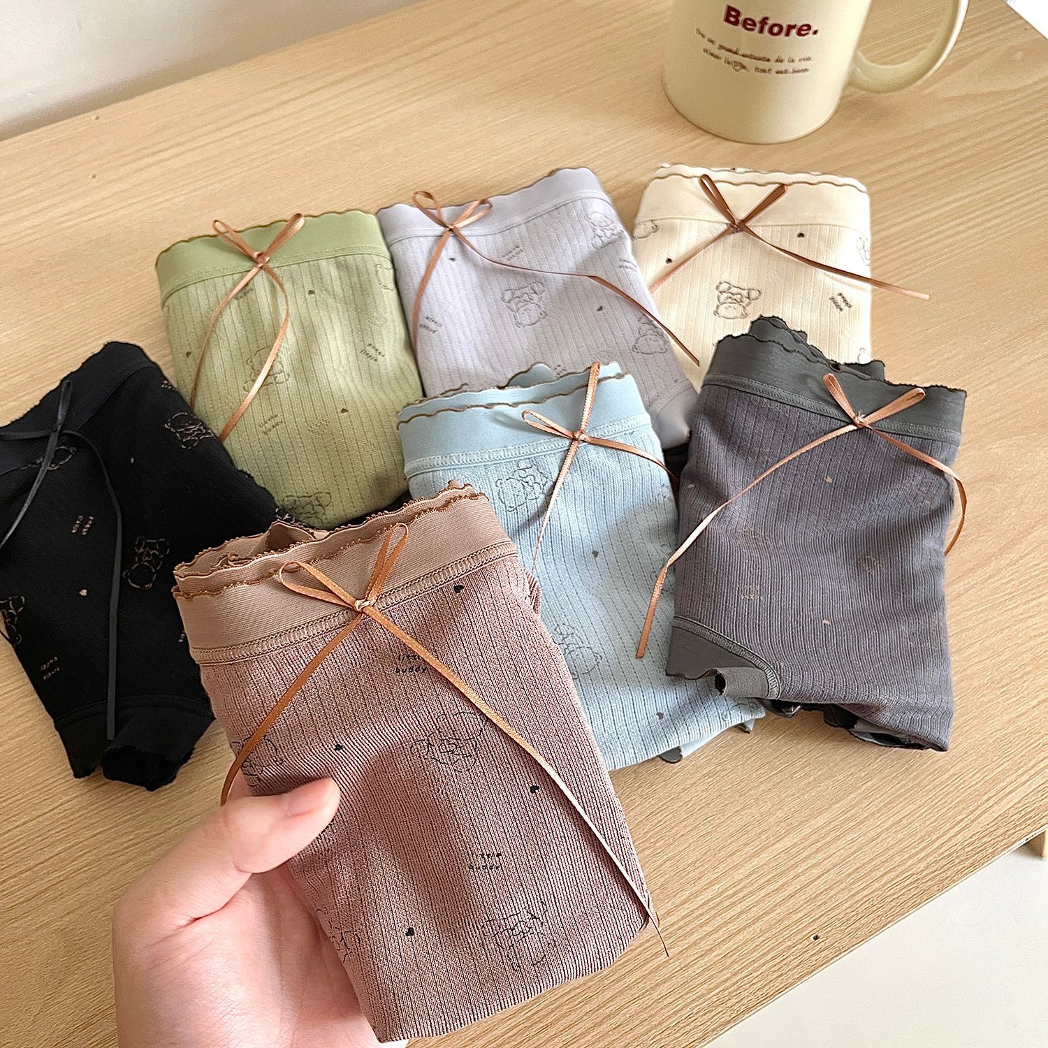 日系无感抑菌裆内裤少女学生蝴蝶结可爱中腰提臀舒适女士三角裤头详情22