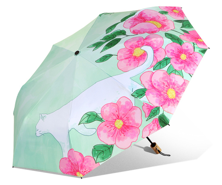 Cross-border supply black rubber folding umbrellas, one-piece consignment, sun protection and shade umbrellas, extended four-fold small black umbrellas, factory direct sales pic 13