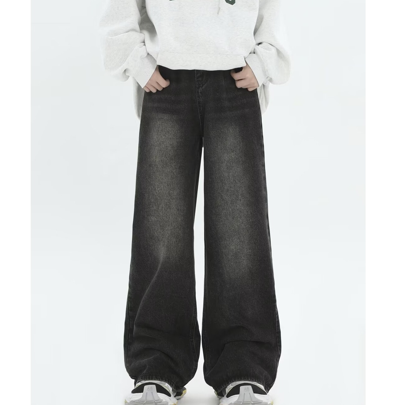 High street jeans for Spring/Autumn 2024, loose and tight American retro wide-leg straight-leg trendy casual long pants for men pic 8