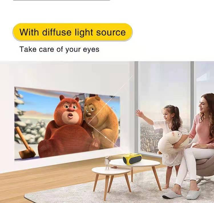 The M24 yg300 projector is a portable home projector that supports both Wi-Fi and mobile phone screens pic 4