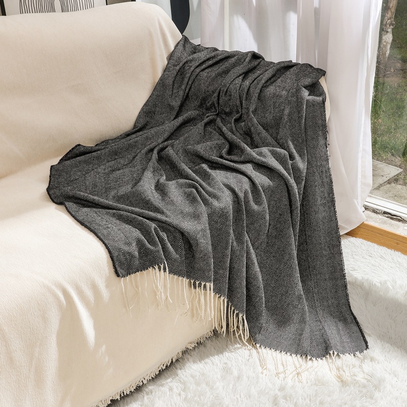 北欧简约梭织毯空调毯民宿酒店样板房床尾毯搭巾搭毯单人沙发毯详情21