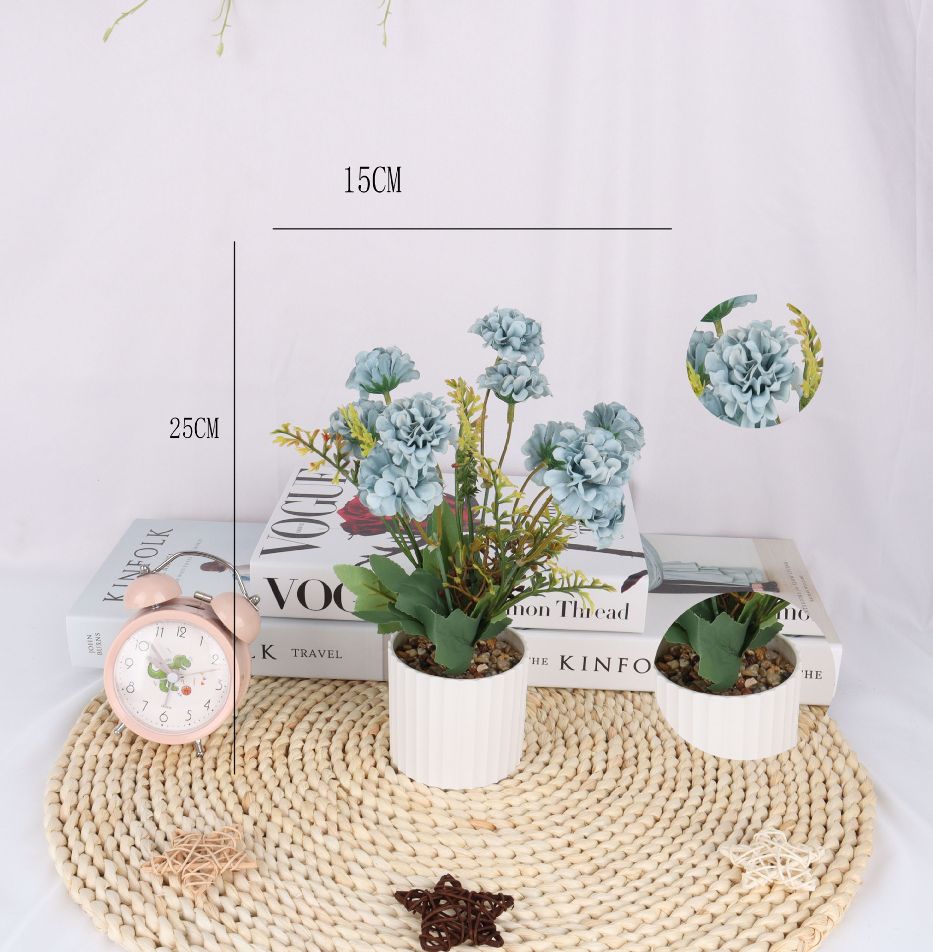 Artificial hydrangea potted plants/artificial flower bonsai/artificial flower creative interior small ornaments/Amazon factory direct pic 3