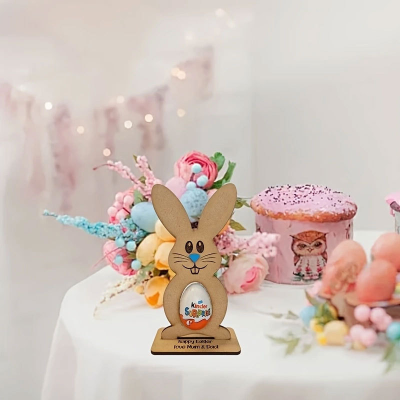 Cross-border new cartoon egg rack, Easter Bunny gift, wooden handicrafts, party decoration, table ornaments pic 16