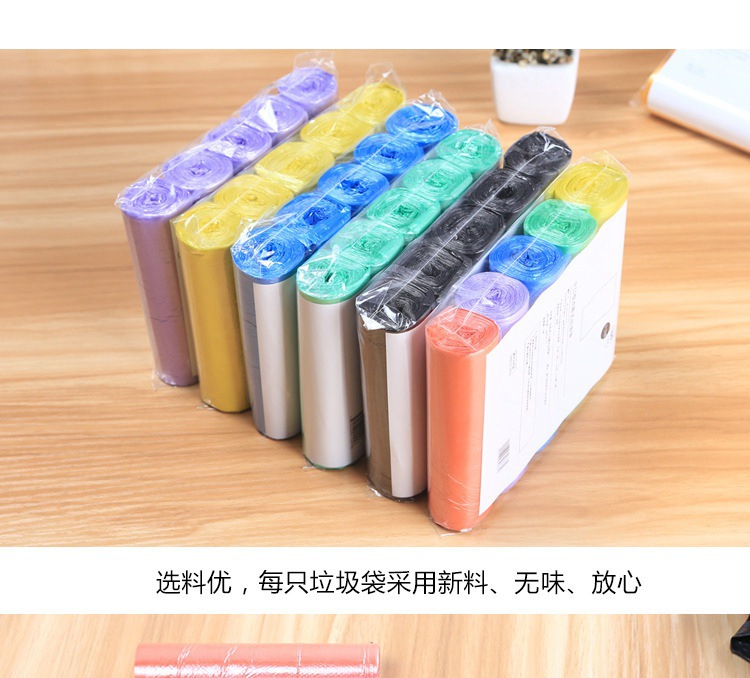 45*50cm disposable point-break flat-mouth garbage bag roll, brand new material thickened and firm, household kitchen color pic 2