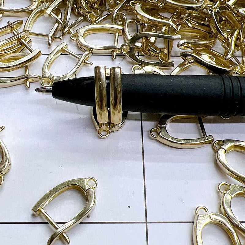 Simple U-shaped earrings with pendant rings, teardrop-shaped copper ear clips, handcrafted diy earrings, earrings and accessories, wholesale materials pic 3