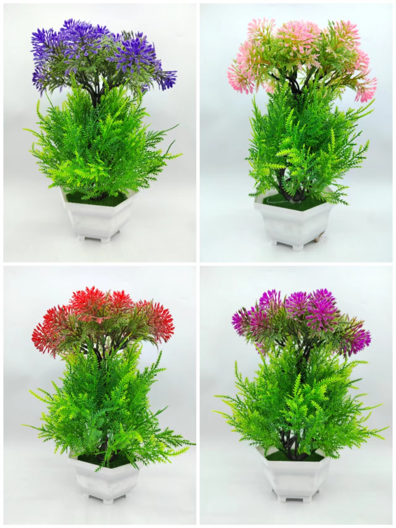 Hongsheng Simulation Craft double-layer creative pine tree home mini decorative items, indoor decoration green plant decorative items pic 16
