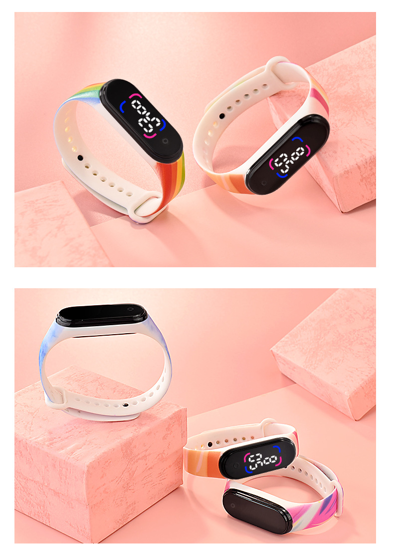Xiaomi 6LED Touch Screen waterproof Electronic Watch for Girls with printed sports, junior high school student electronic watch pic 12