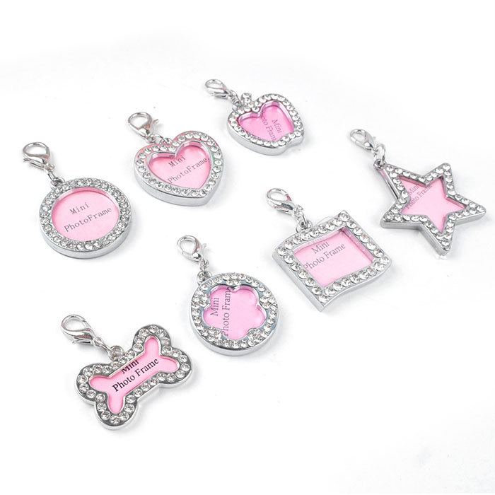 Factory direct supply of cross-border in-stock handwritten heart-shaped dog pendants, pet identity tags, Easter and Christmas diamond-encrusted dog tags pic 35