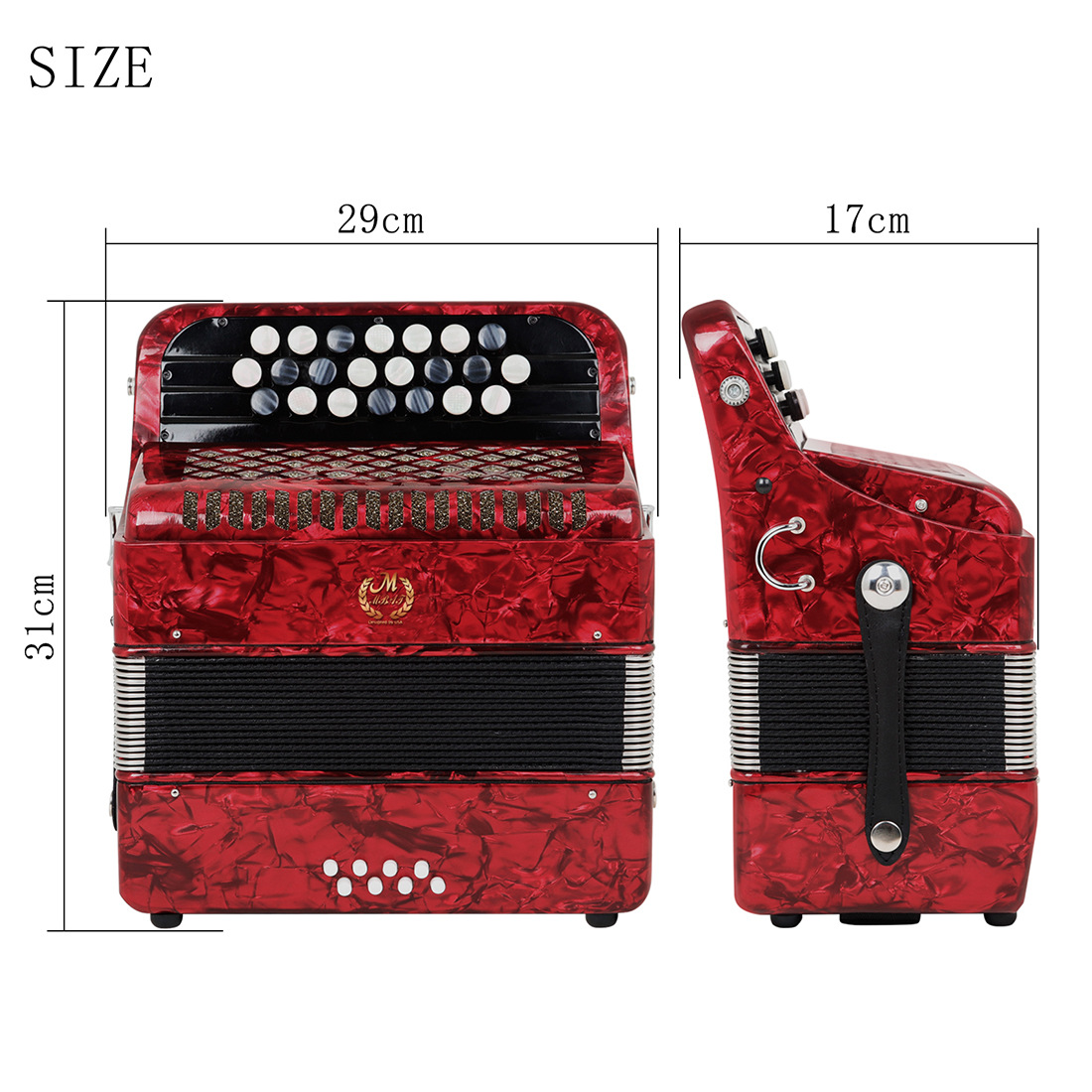 The 22-key 8-bass Bayan accordion is a student and adult keyboard instrument pic 2