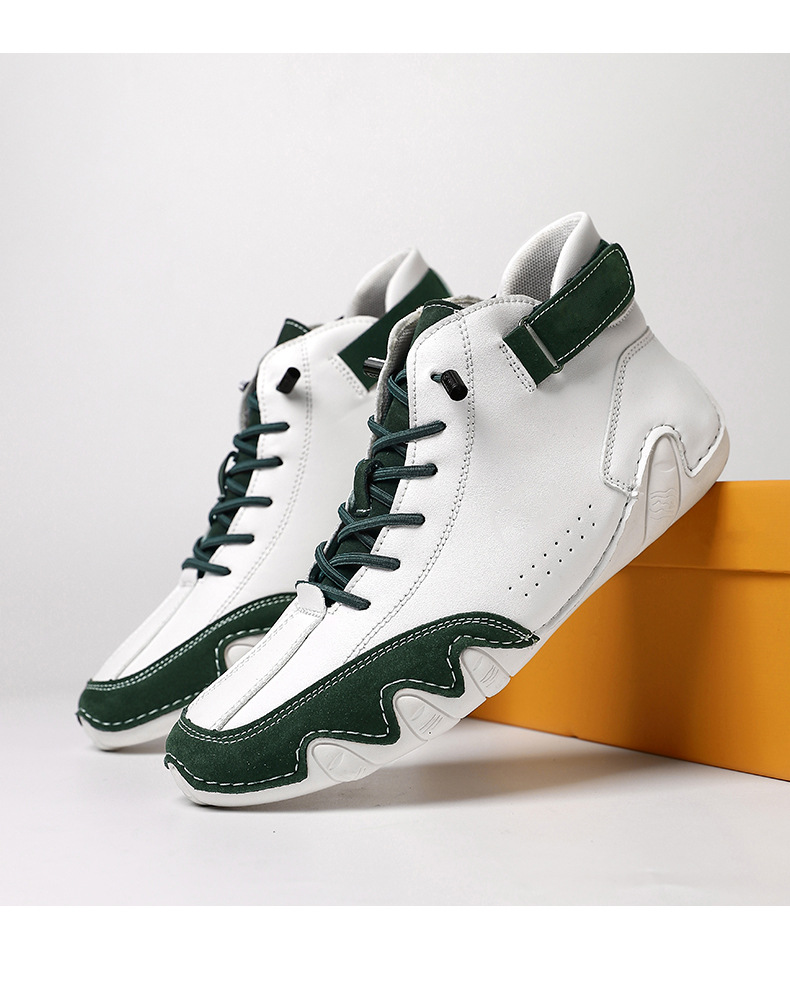 跨境独立站爆款女士马丁靴时尚拼色情侣鞋男女大码高帮休闲鞋短靴详情42