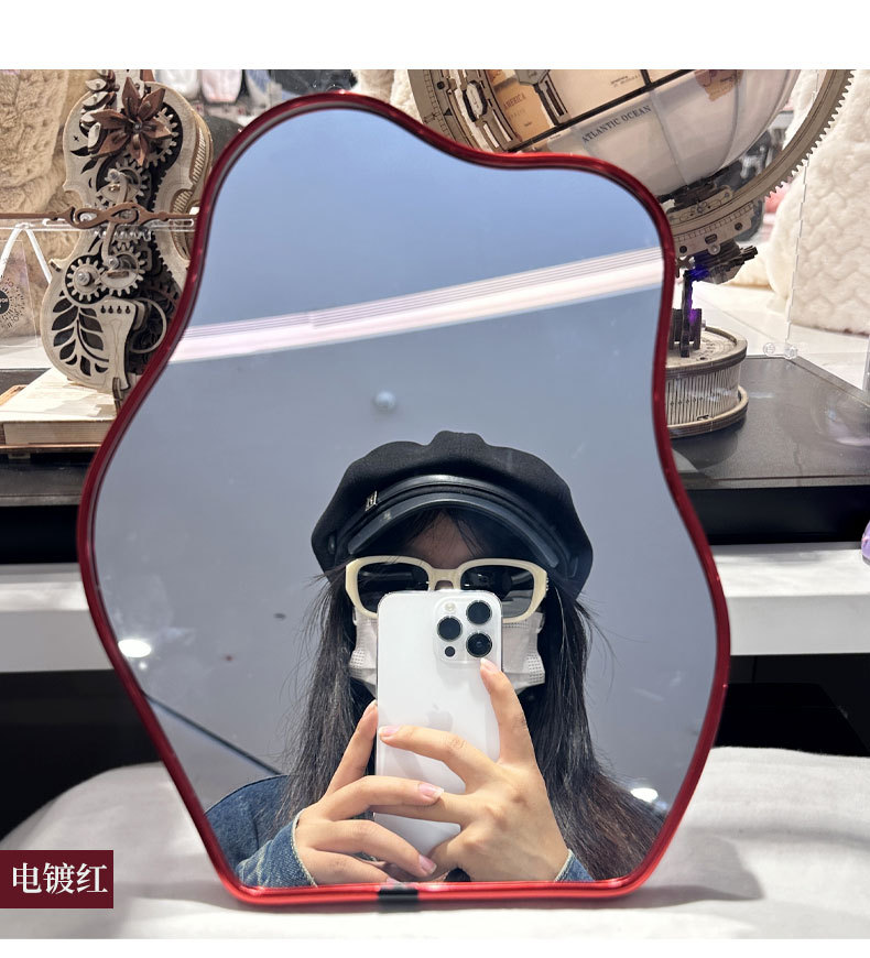 外贸热销异形云朵镜子亚马逊抖音货源家用网红台式桌面化妆镜子详情4