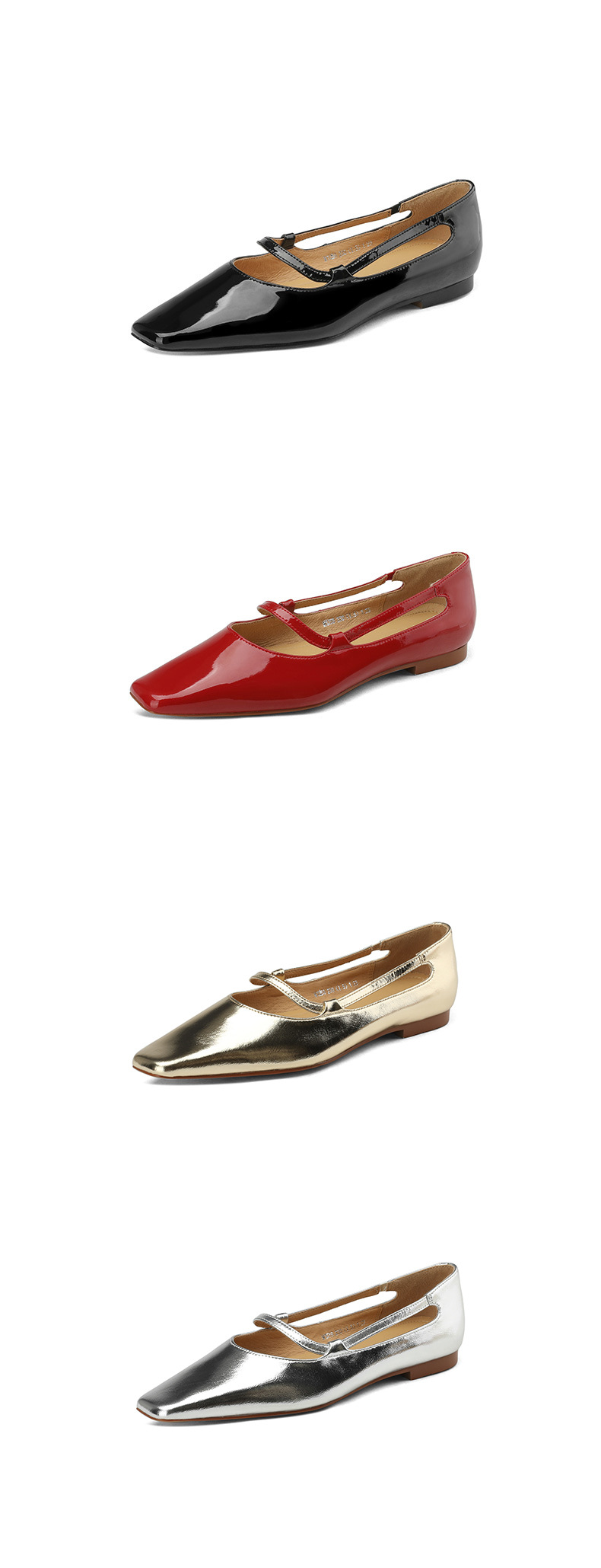 New Spring and summer one-strap flat shoes, simple golden sheepskin, shallow-mouthed, chanel-style, for ladies with square toe single shoes pic 27