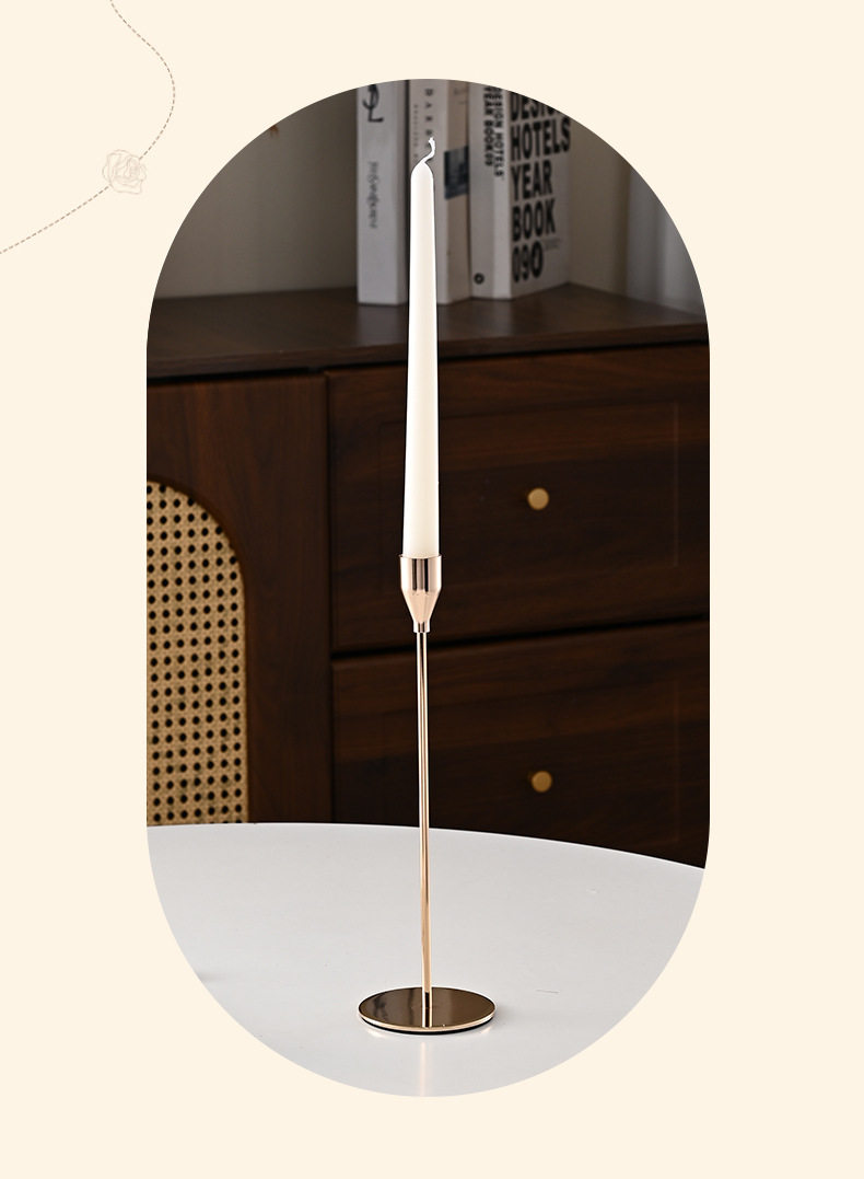 Iron candlestick base, candle stand decoration, high-end candlelight dinner, wedding small decoration, retro candlestick cup, empty cup pic 7