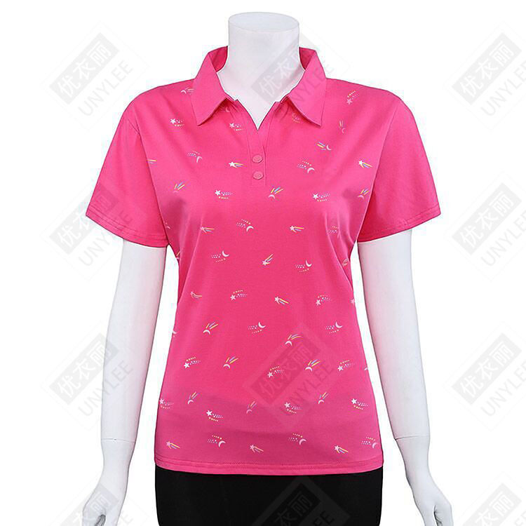 夏装新款妈妈翻领短袖棉T恤衫中老年女装大码T恤衫中年女士上衣详情11