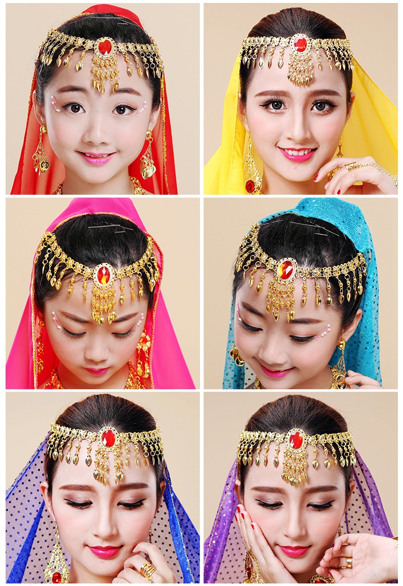 肚皮舞蹈宝石头链发卡发夹印度舞蹈表演出配饰品头箍首饰头饰发箍详情11