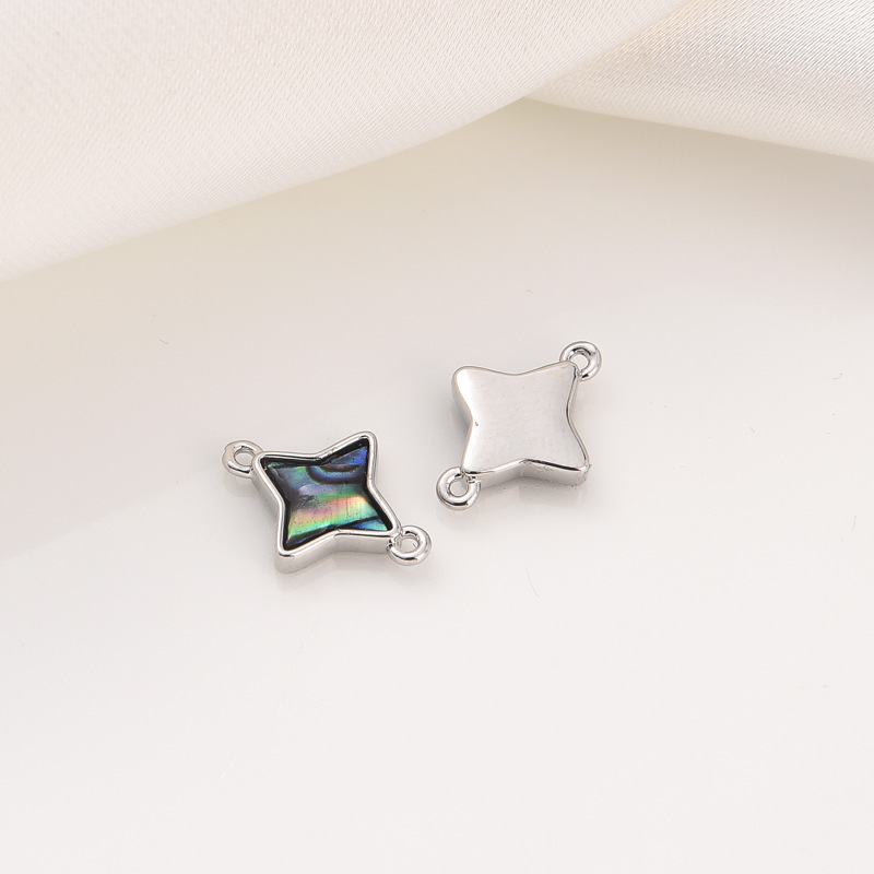 18金k鲍鱼贝爱心蝴蝶星星图案小吊坠项链手链坠子diy饰品配件详情31