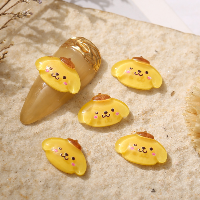 新美甲美乐蒂卡通透明彩色彩绘公仔可爱布丁狗小号雪玫丽树脂装饰详情11