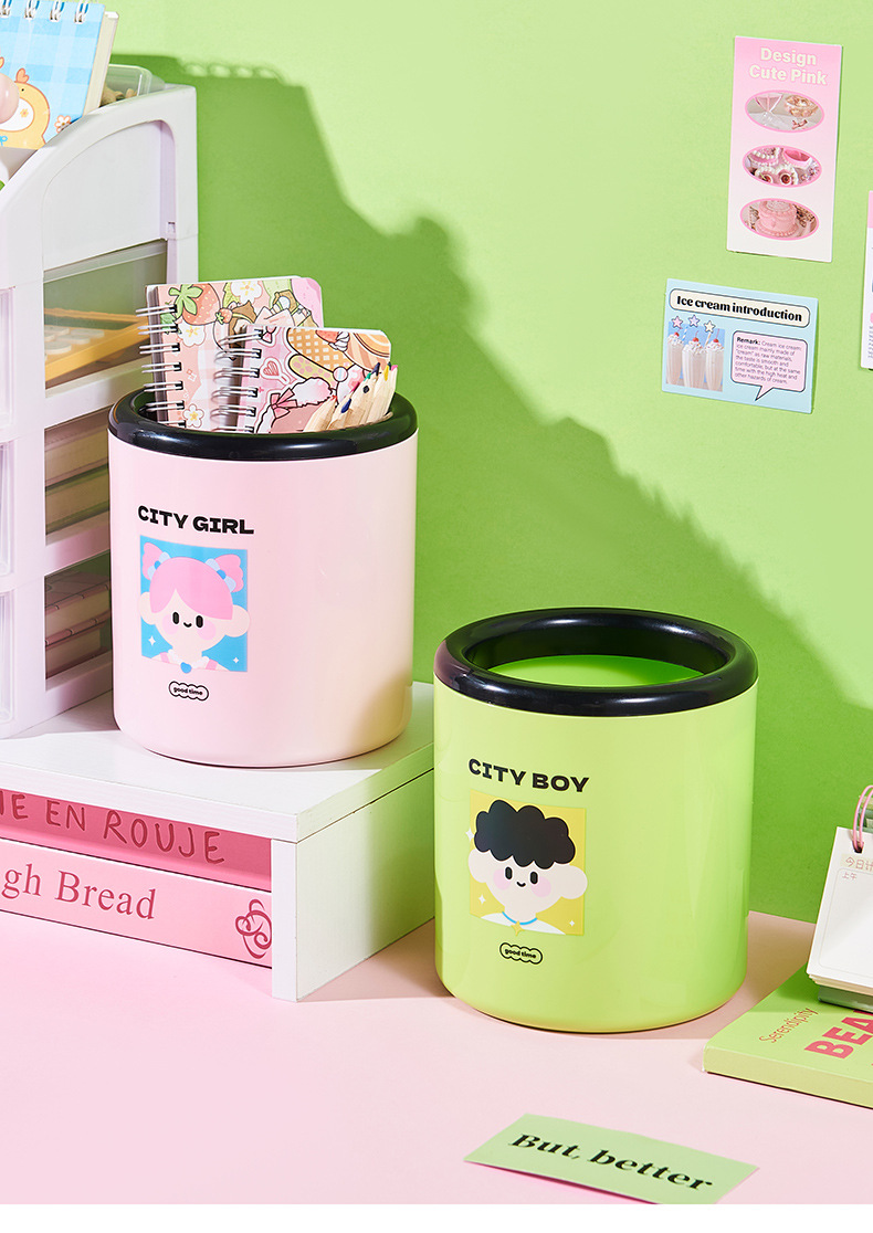 Creative painting multi-functional desktop, thickened stationery storage box, student pen holder, creative and cute table for boys and girls pic 1