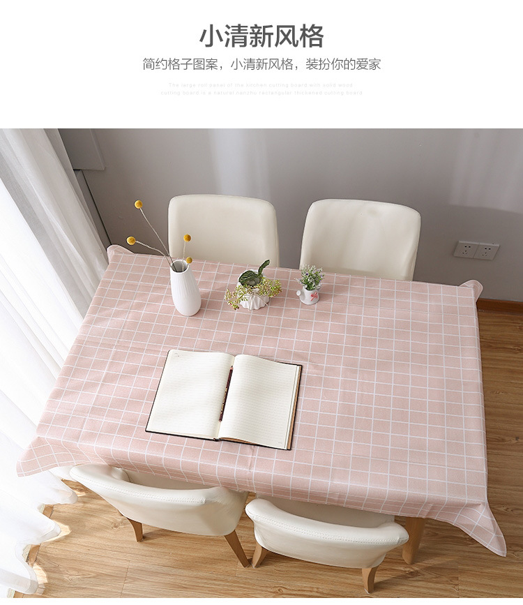 Wholesale of home fresh and clean checkered waterproof tablecloths, oil-proof and heat-resistant PVC tablecloths for living room dining tables pic 4
