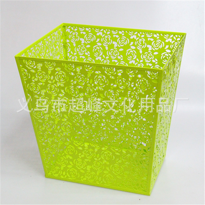 玫瑰花方纸篓绿色