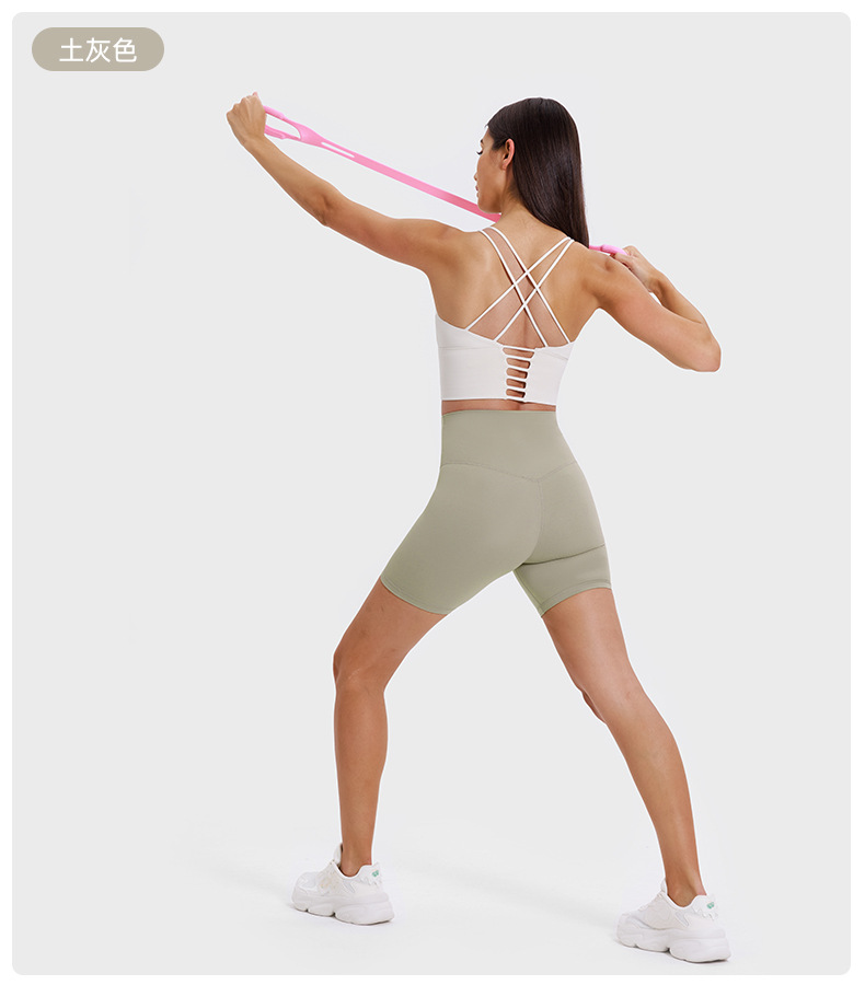 New nude-feel, no-embarrassment line solid color yoga shorts, double-sided brushed tight elastic sports and fitness three-inch pants for women pic 23