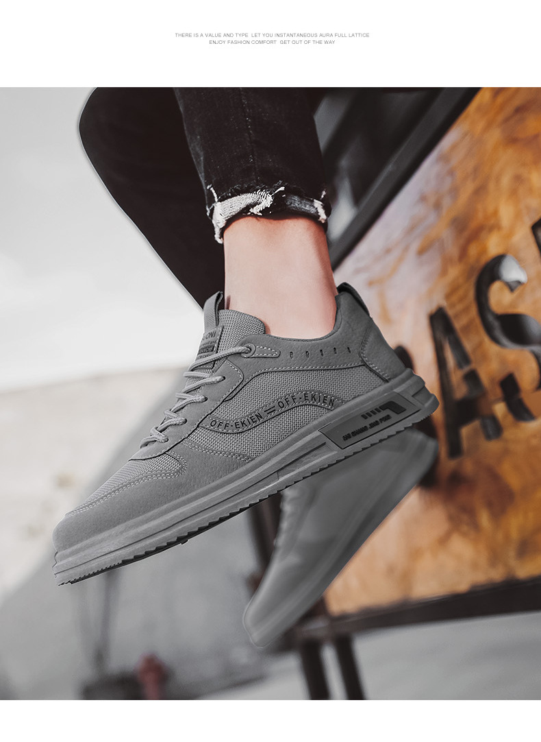 简约青年网布板鞋平底透气休闲运动鞋春夏季低帮系带百搭男鞋新款详情23