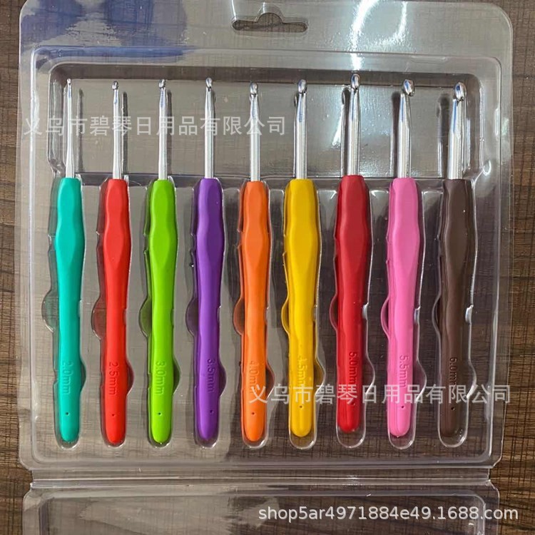 【 Manufacturer 】 Batch of soft-handled crochet hooks, full set of DIY hand-woven needles, metal aluminum TPR crochet hooks pic 4