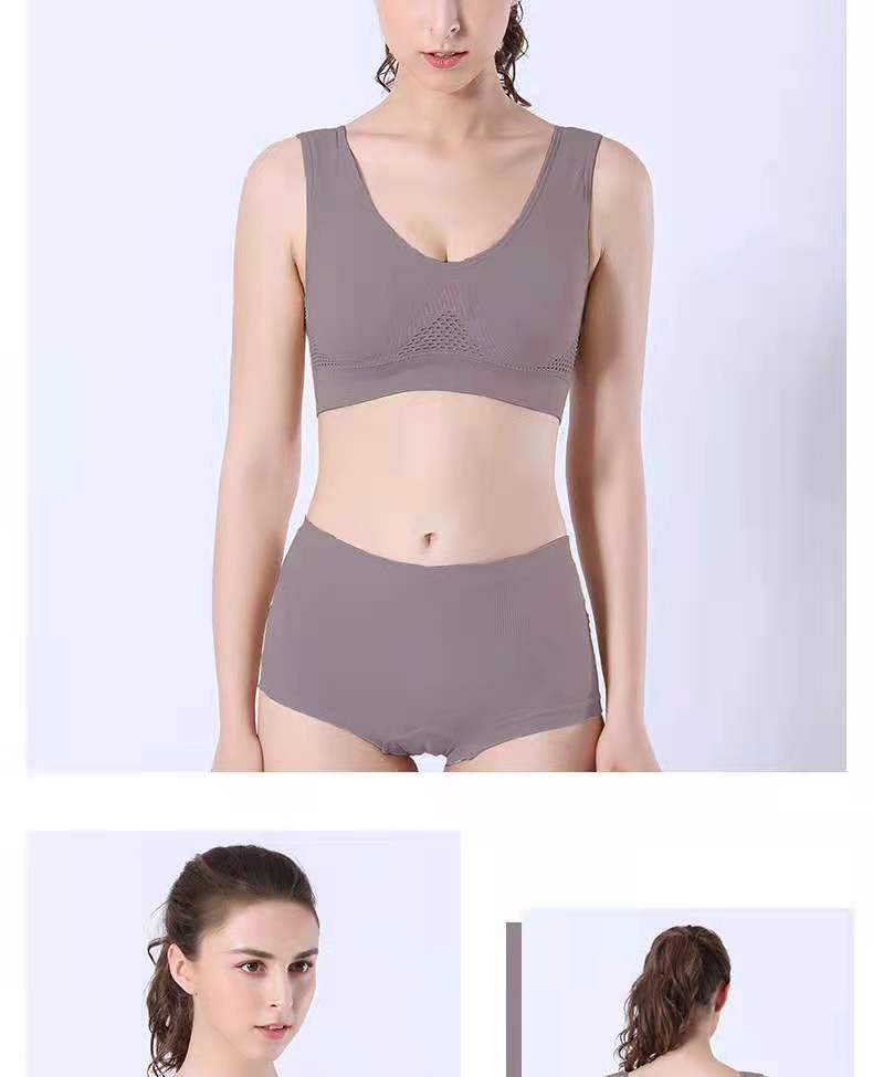 Sujetador deportivo rejilla calado respiratorio sujetador deportivo cross border tallas más grandes yoga running fitness ropa interior deportiva pic 21