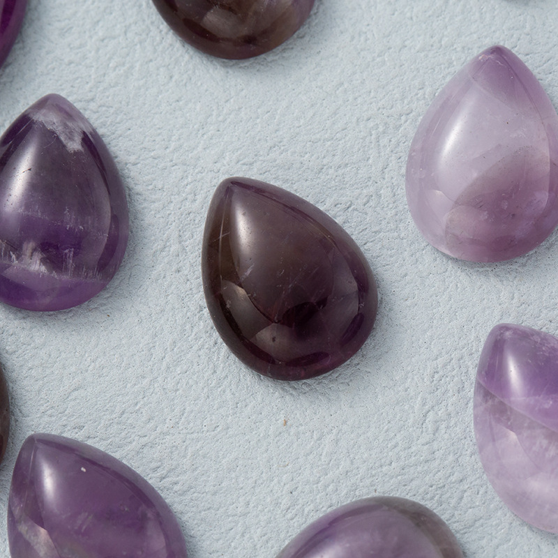 New cross-border best-selling natural amethyst water drop ring face, European and American fashionable agate pendant wholesale accessories pic 11