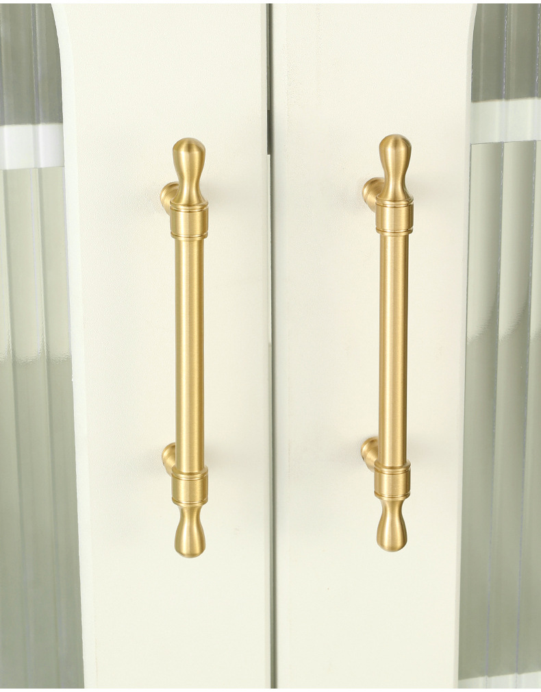 批发柜门拉手法式轻奢衣柜抽屉门把手美式黄铜柜子橱柜餐边柜拉手详情8