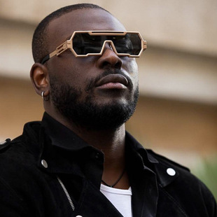 欧美个性小框墨镜女高级感跨境批发时尚宽镜腿太阳镜男款防紫外线详情1