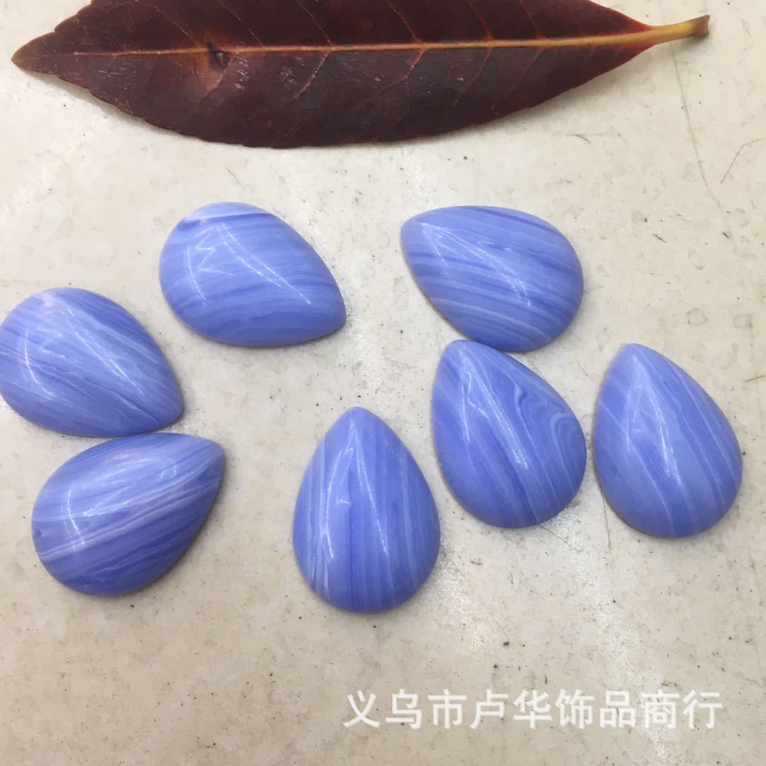 Wholesale of new purple agate loose water drop ring face, European and American fashionable agate bare stone semi-precious stone handicrafts pic 3
