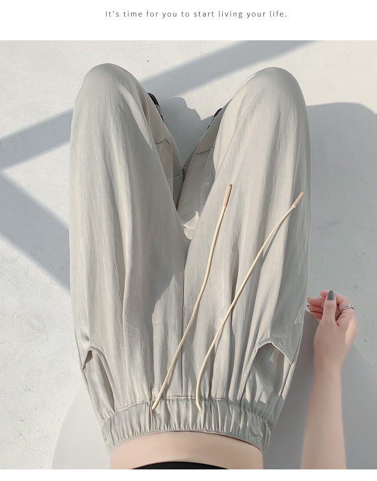 冰丝山本休闲裤女2024夏季新款高腰宽松直筒防晒垂感日系阔腿裤潮详情41