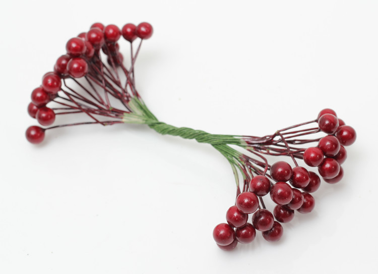 【8mm Gold and Silver Single-head Fruit 】 Simulated foam berry Christmas Products Dried Flower Accessories (100 pieces) pic 3