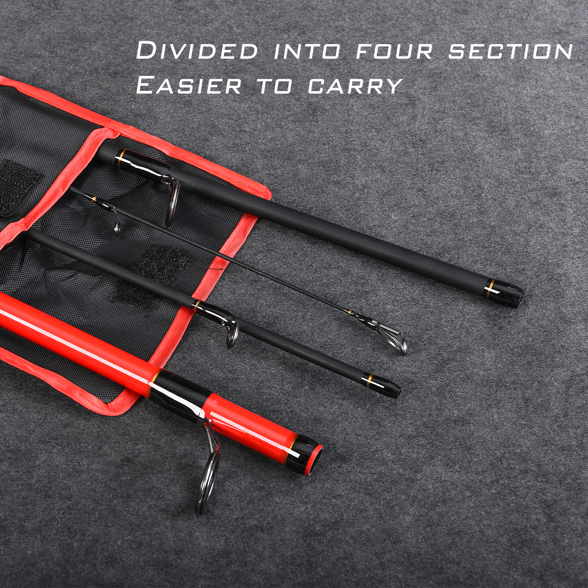 27874 LEO/ Leou [Four-Section Carbon Lull Rod] High-carbon thunder perch fishing rod, Ultra-short retractable lure rod pic 6