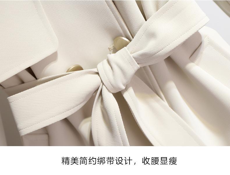 风衣外套女小个子春秋款2022年新款韩版气质收腰中长款英伦风外衣详情5