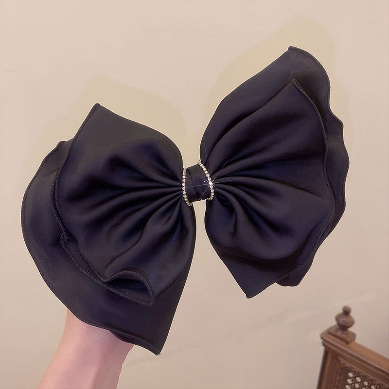 缎面高级感白色大蝴蝶结头饰发夹后脑勺气质发卡女秋冬优雅弹簧夹详情4