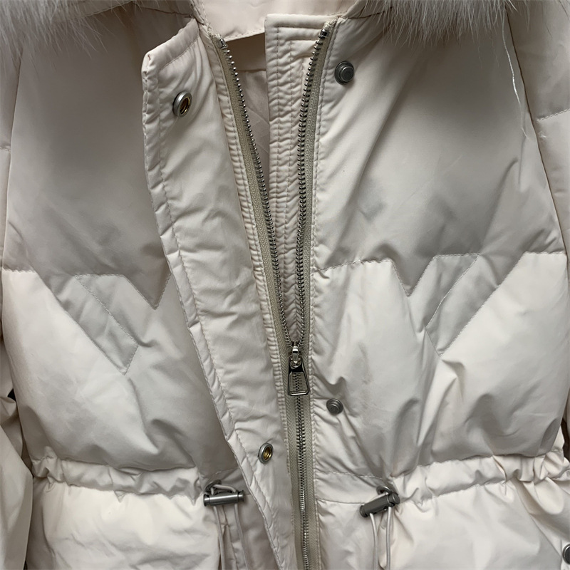 Mid-length goose down jacket for women 2022 new style Korean version knee-length thickened slimming drawstring fashionable warm coat trend pic 25