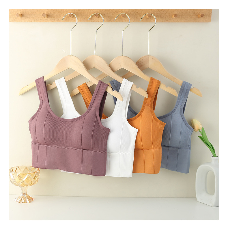 Versión coreana sin costuras deporte belleza espalda pecho mujer transpirable sin aros running yoga vest estilo versátil ropa interior exterior pic 17