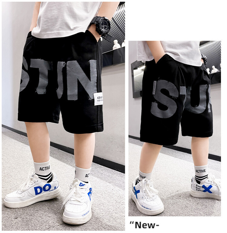 The 2022 new summer loose and stylish cotton capri shorts for boys are a trend of casual summer pants for middle-aged children pic 59