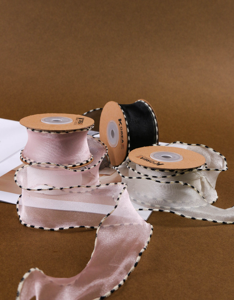 DIY bow hair accessory, flower gift packaging accessory, and dot jacquard webbing with double-sided spotted patterns and overlock edges pic 3