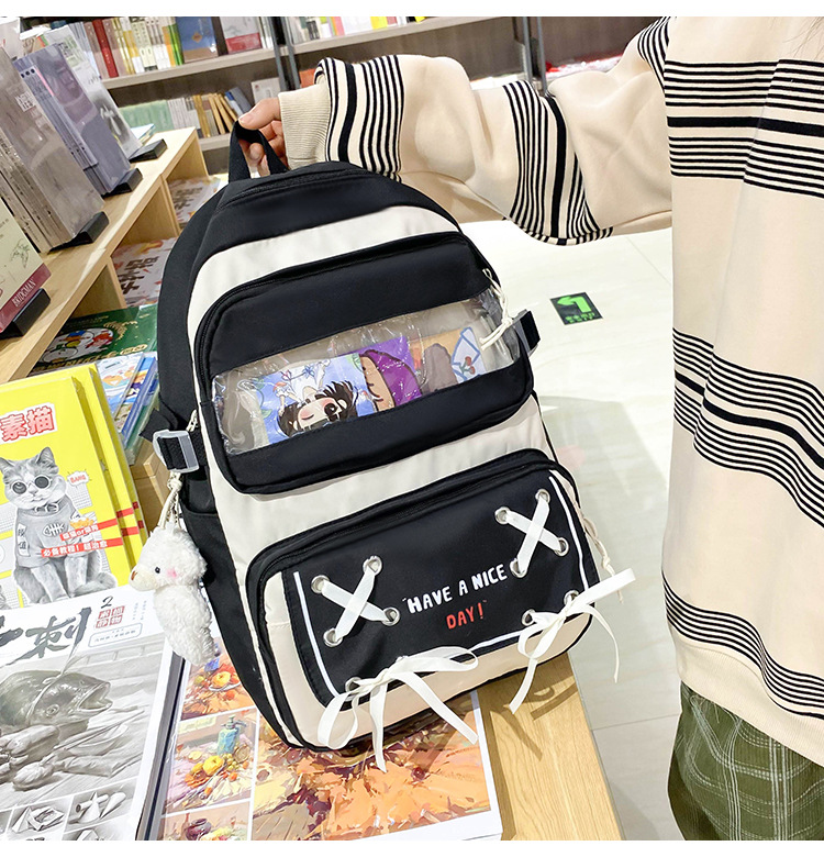 New student schoolbag, Japanese-style cute and fresh girl backpack, large capacity for junior high school students, trendy backpack for primary school boys pic 10