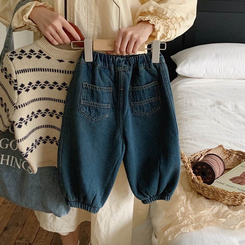 Pantalones niño invierno niños retro pantalones 2023 bebé hombre pantalones vaqueros otoño invierno con fleece niño pantalones casual versión coreana pic 7