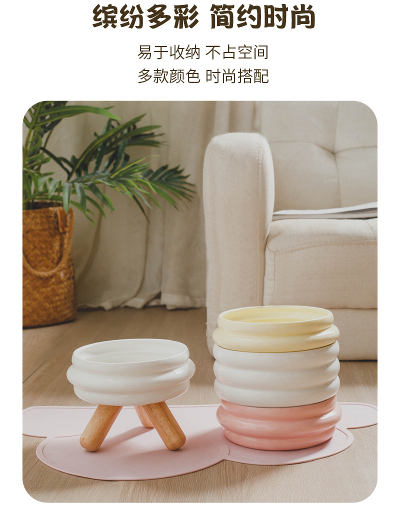 gulu bowl, pet food bowl, water bowl, cat bowl, ceramic colored cat and dog feeding bowl, cat food basin, split high-legged neck guard pic 8