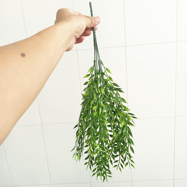 Artificial willow branches and leaves, interior decoration, wall-hung ceiling, artificial flower ornaments, artificial green plants, green vines, photography props pic 4