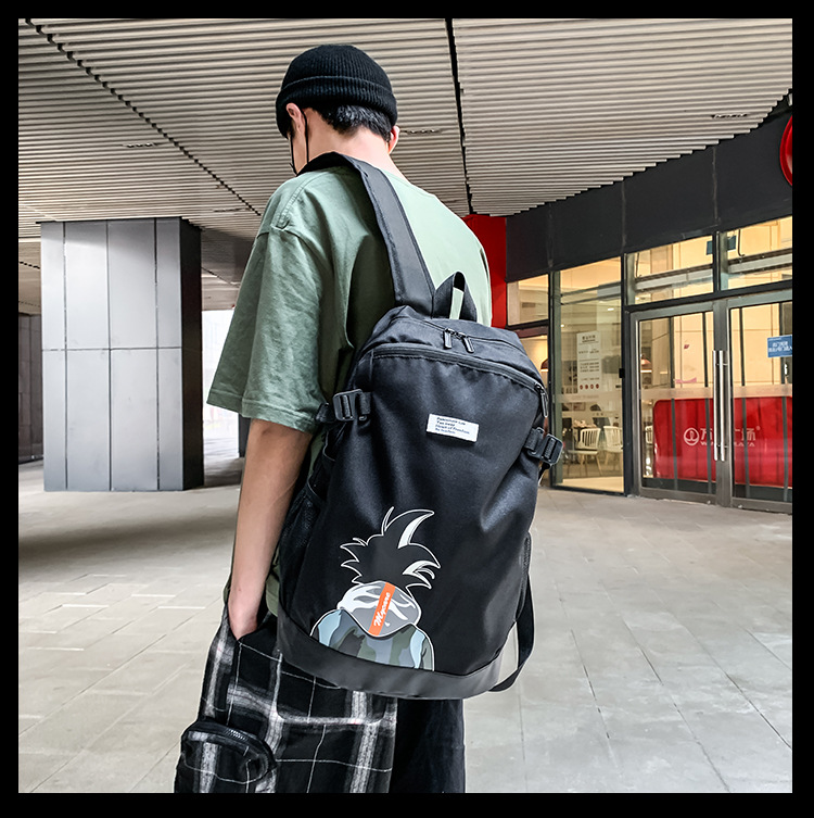 2021 Korean version fashionable couple style cartoon print cool backpack, large-capacity trendy schoolbag for junior and senior high school students pic 22