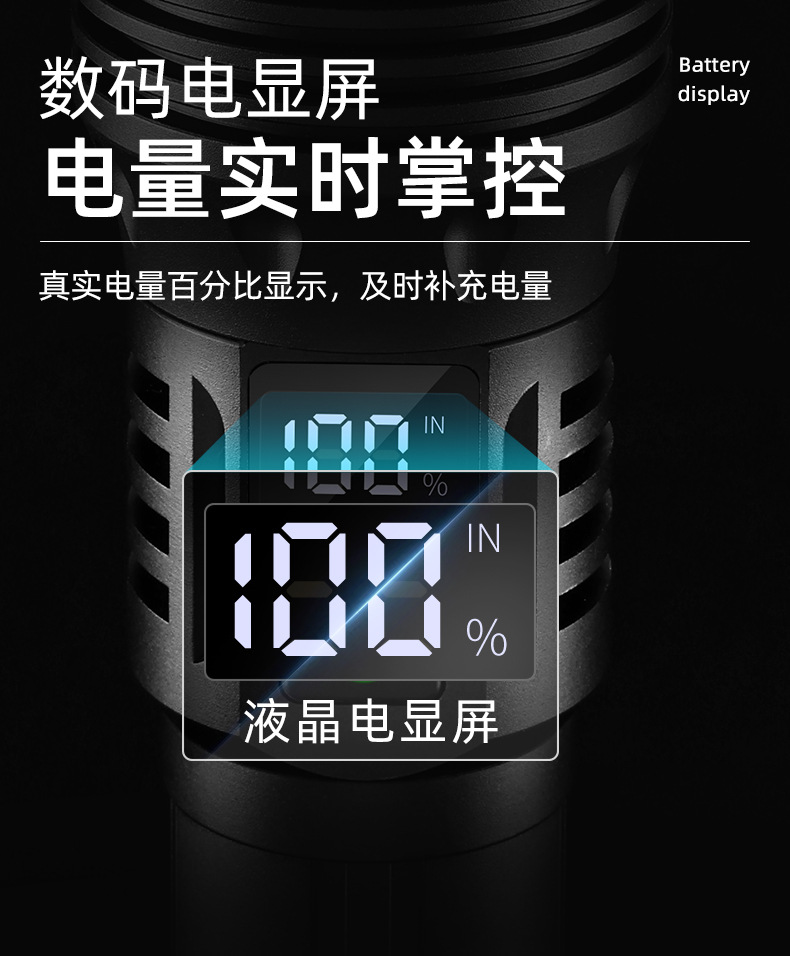 新款荧光强光照明铝合金手电筒白激光灯泡户外探险USB-C充电详情9
