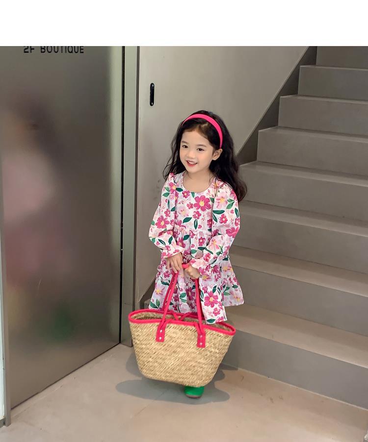 图图小象女童秋季童装儿童韩版碎花连衣裙洋气针织开衫宝宝套装详情51